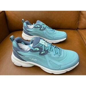 Ryka Skyrise Walking Sneakers Womens 8.5 Teal New Water Repellent Leather Mesh